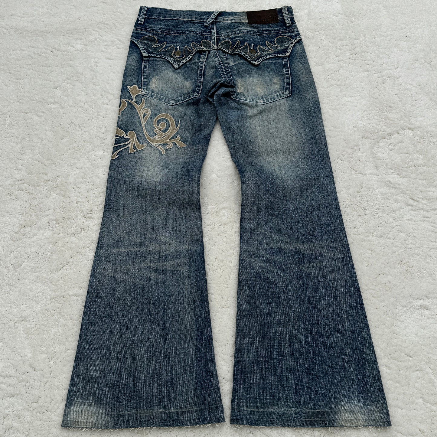Tornado Mart "Tribal" Embroidery Flared Denim
