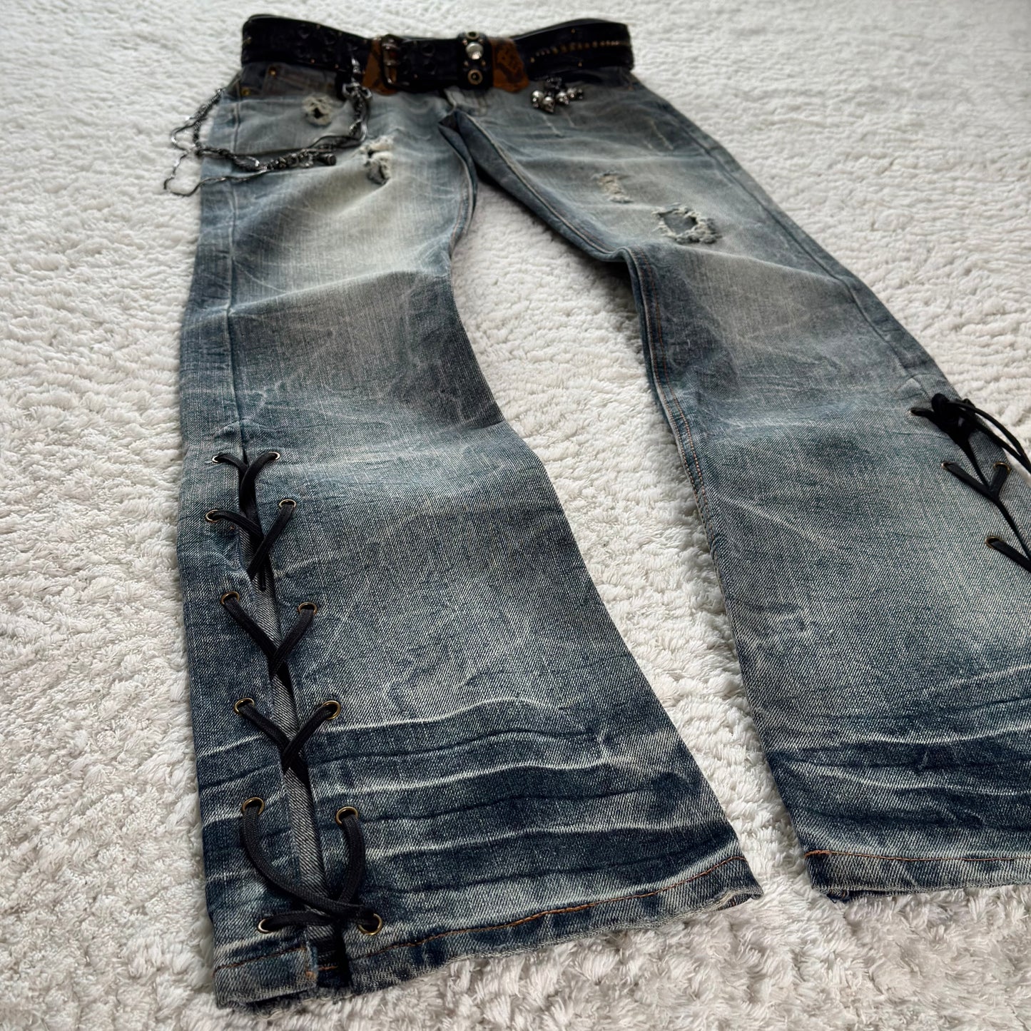 LowBox Python Detailed Bootcut Flared Jeans