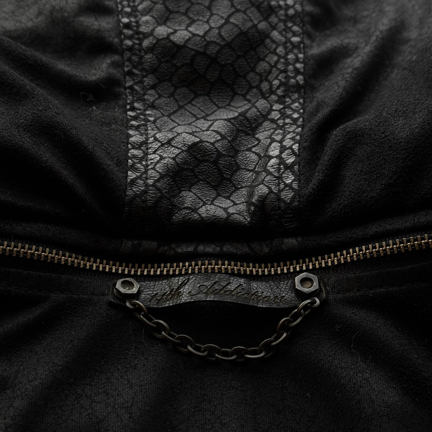 14th Addiction Waxed Snakeskin Pattern Zip Up Hoodie