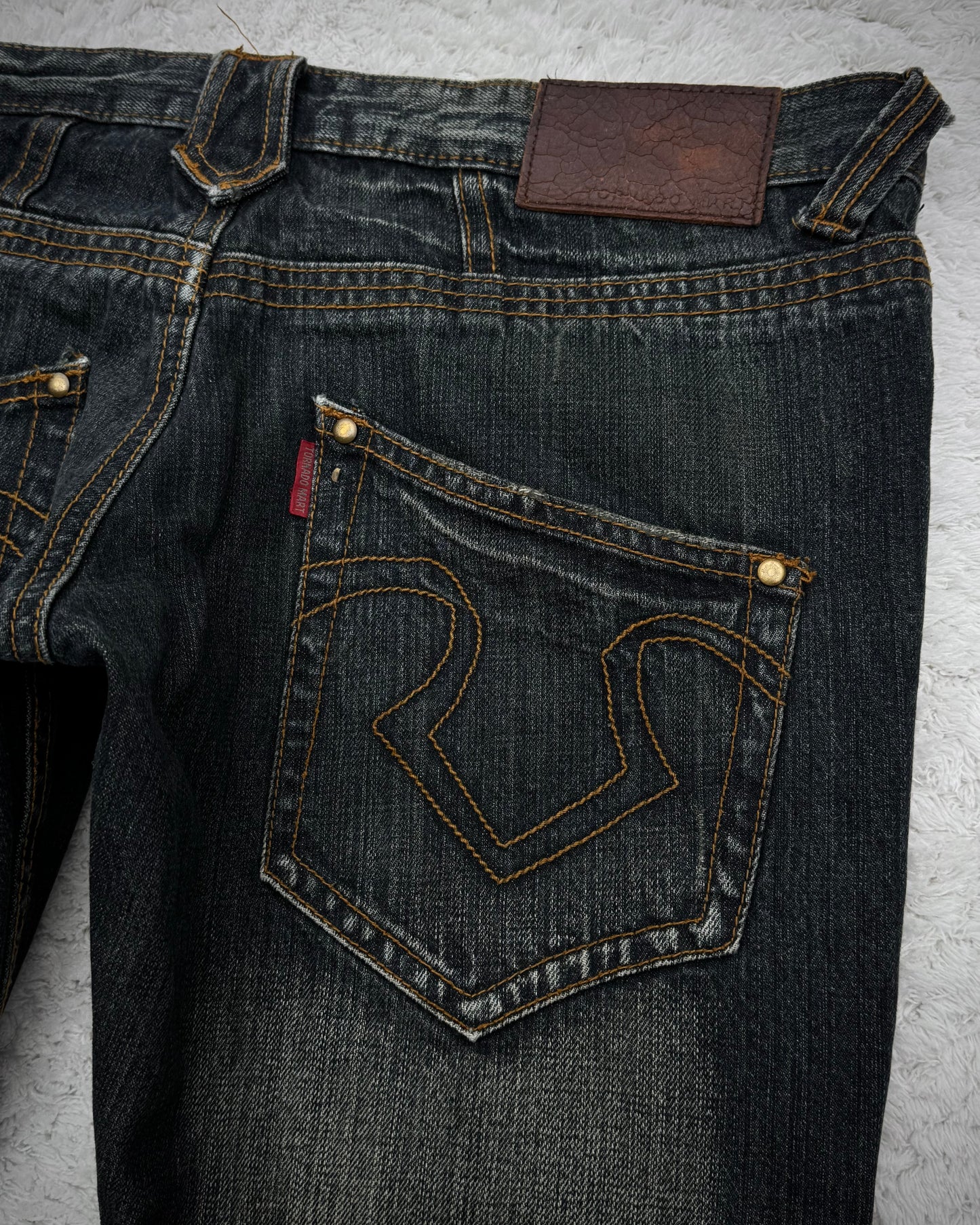 Tornado Mart Tribal Tattoo Embroidery Flared Denim