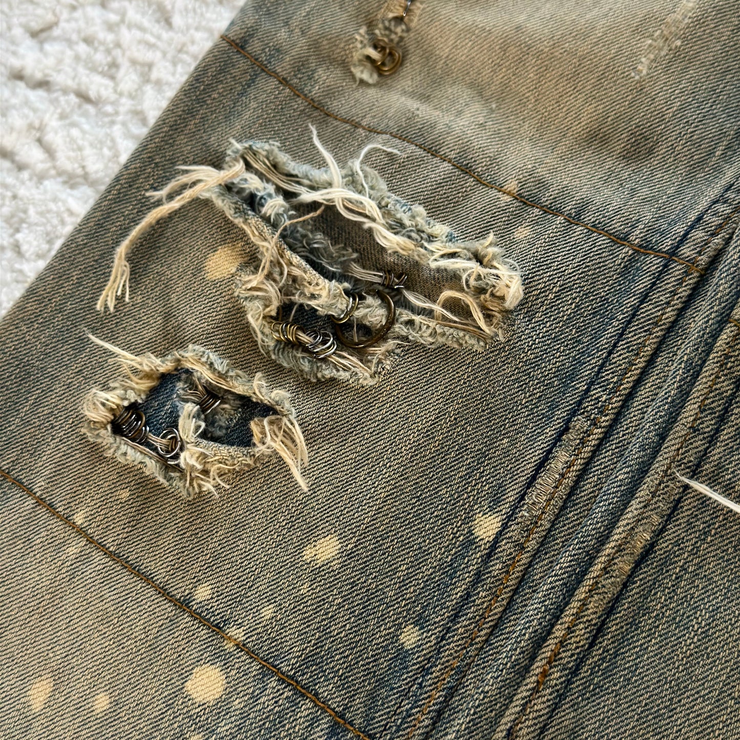 IfSixWasNine Mud Max Pierced Flared Jeans