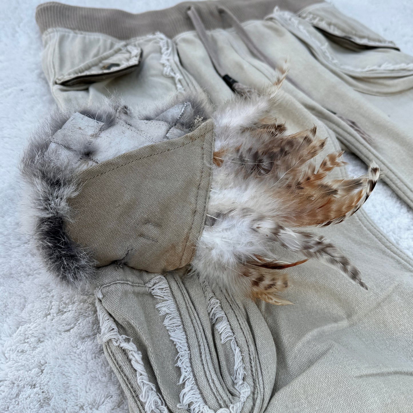 G.O.A Fur & Feather Pocket Flared Cargo Pants