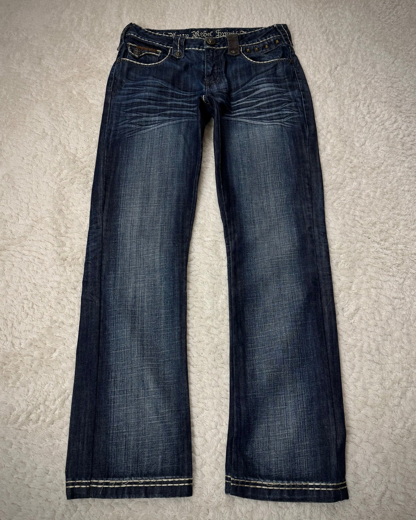 Rebel Spirit Studded Western Detailed Denim