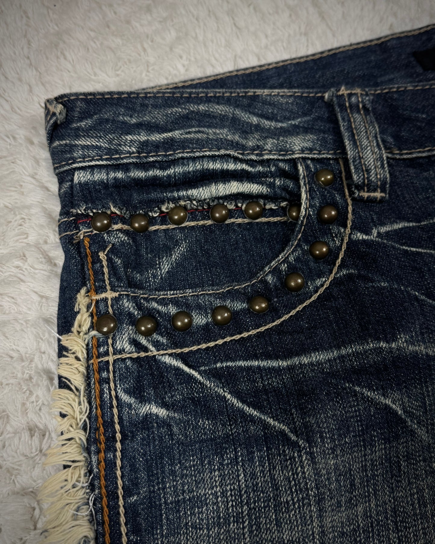 Tornado Mart Spiral Fringe Flared Jeans