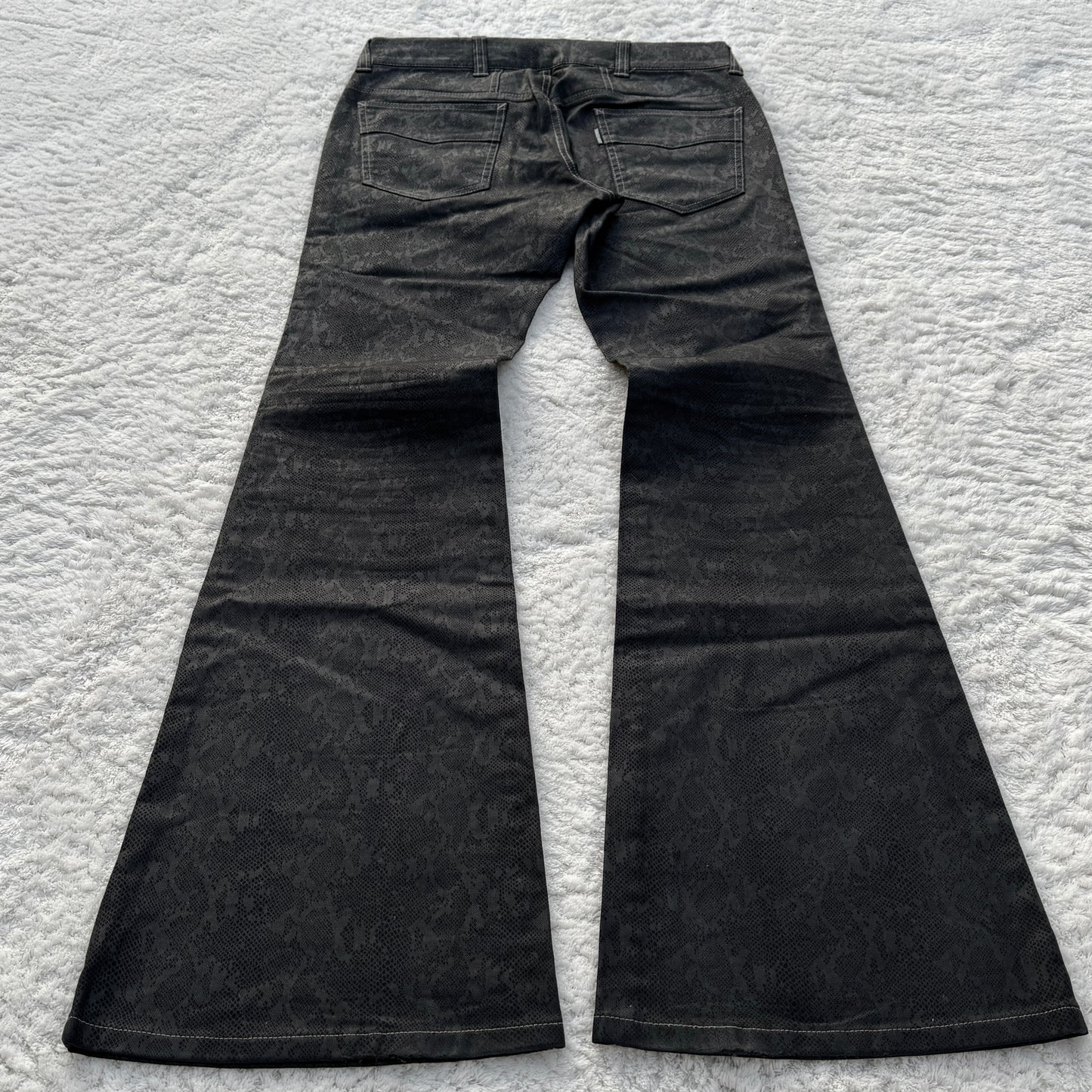 Tornado Mart Snakeskin Pattern Flared Pants