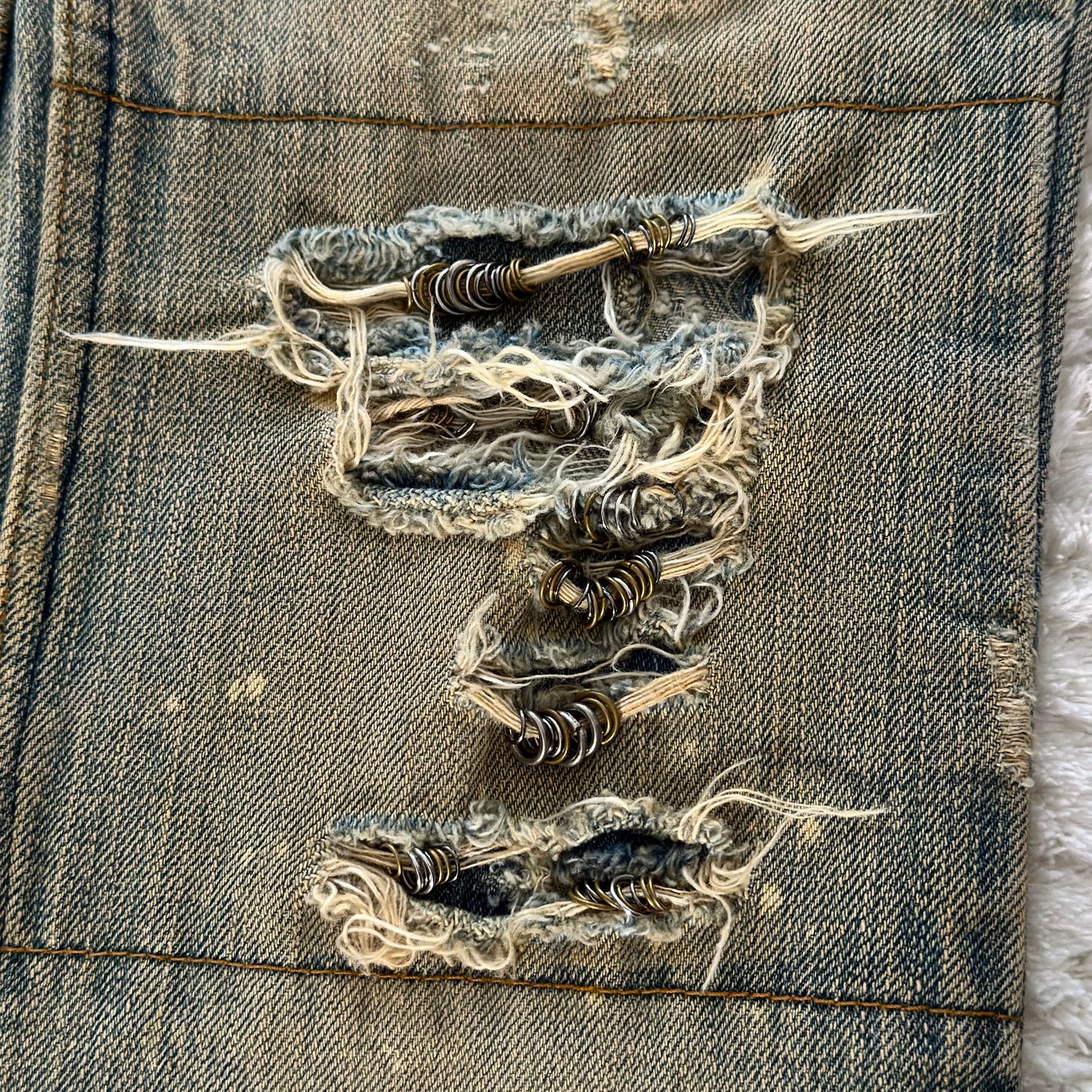 IfSixWasNine Mud Max Pierced Flared Jeans