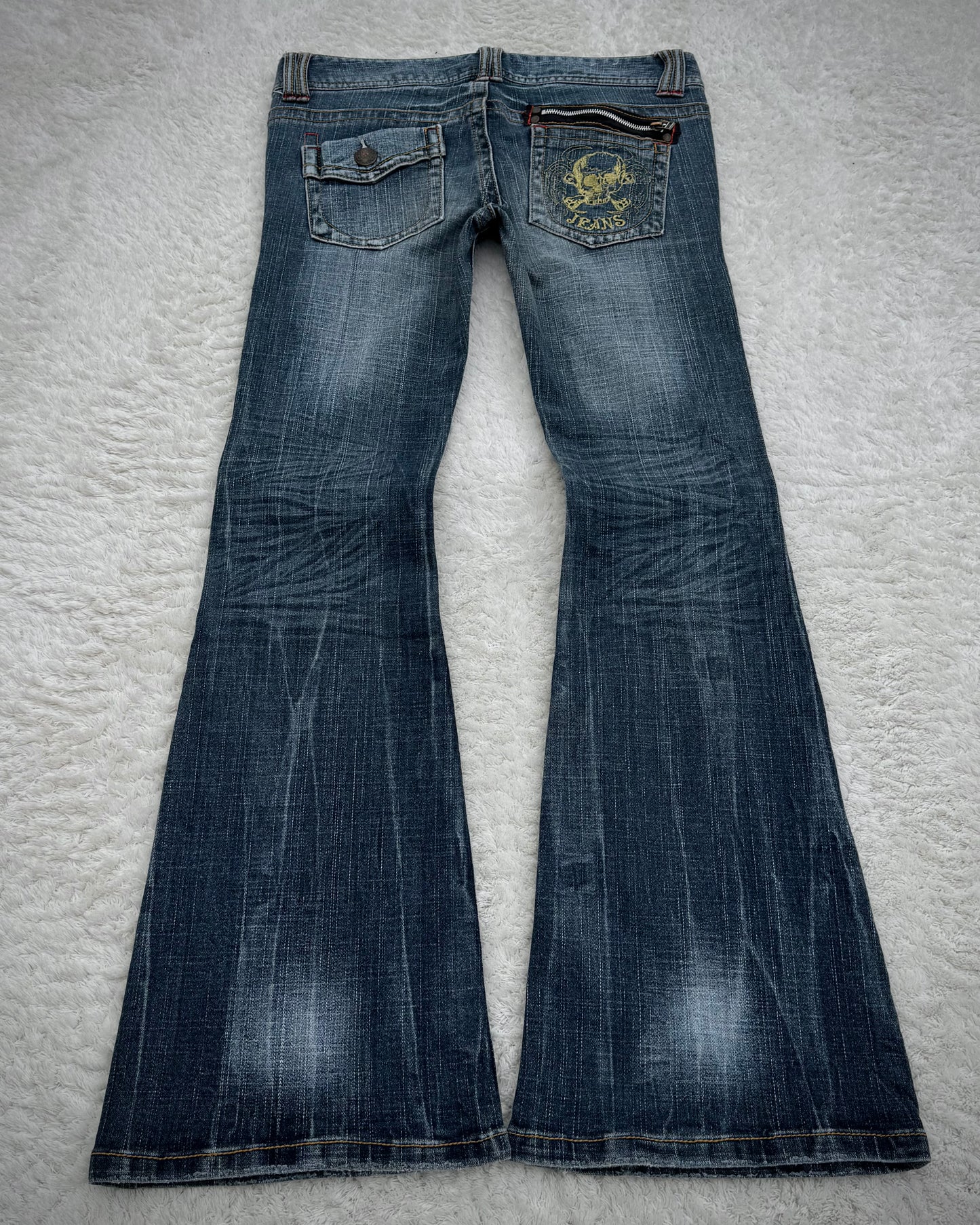 Japanese Brand Skull Design Flared Jeans