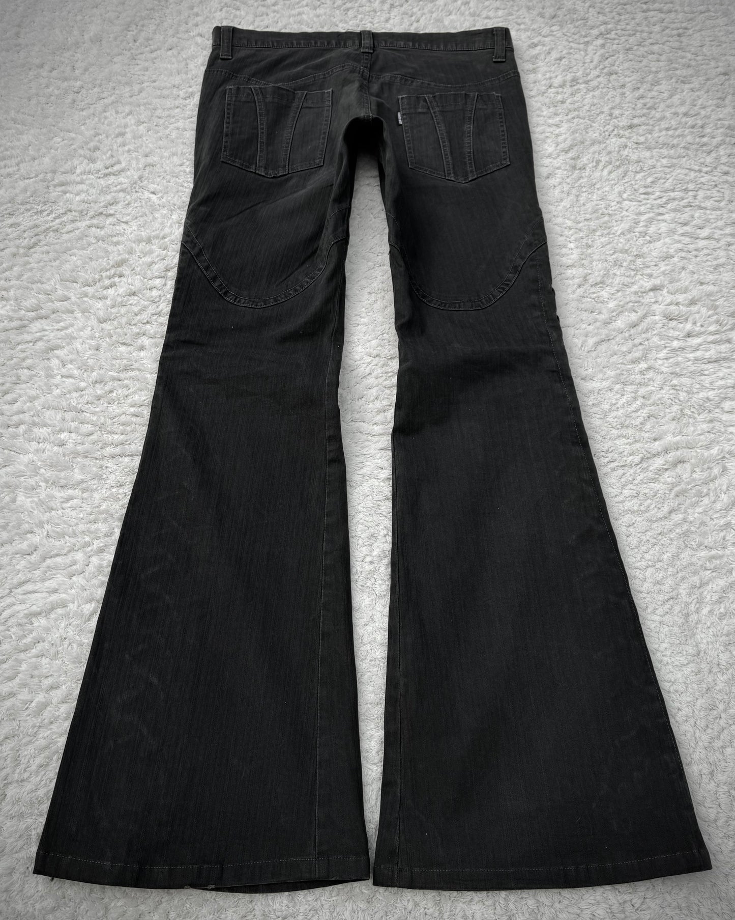 Tornado Mart Pin Striped Lace Up Flared Pants