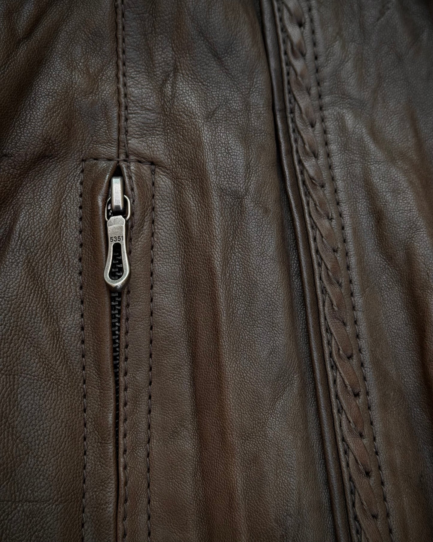 5351 Pour Les Hommes Scar Stitched Sheepskin Leather Jacket