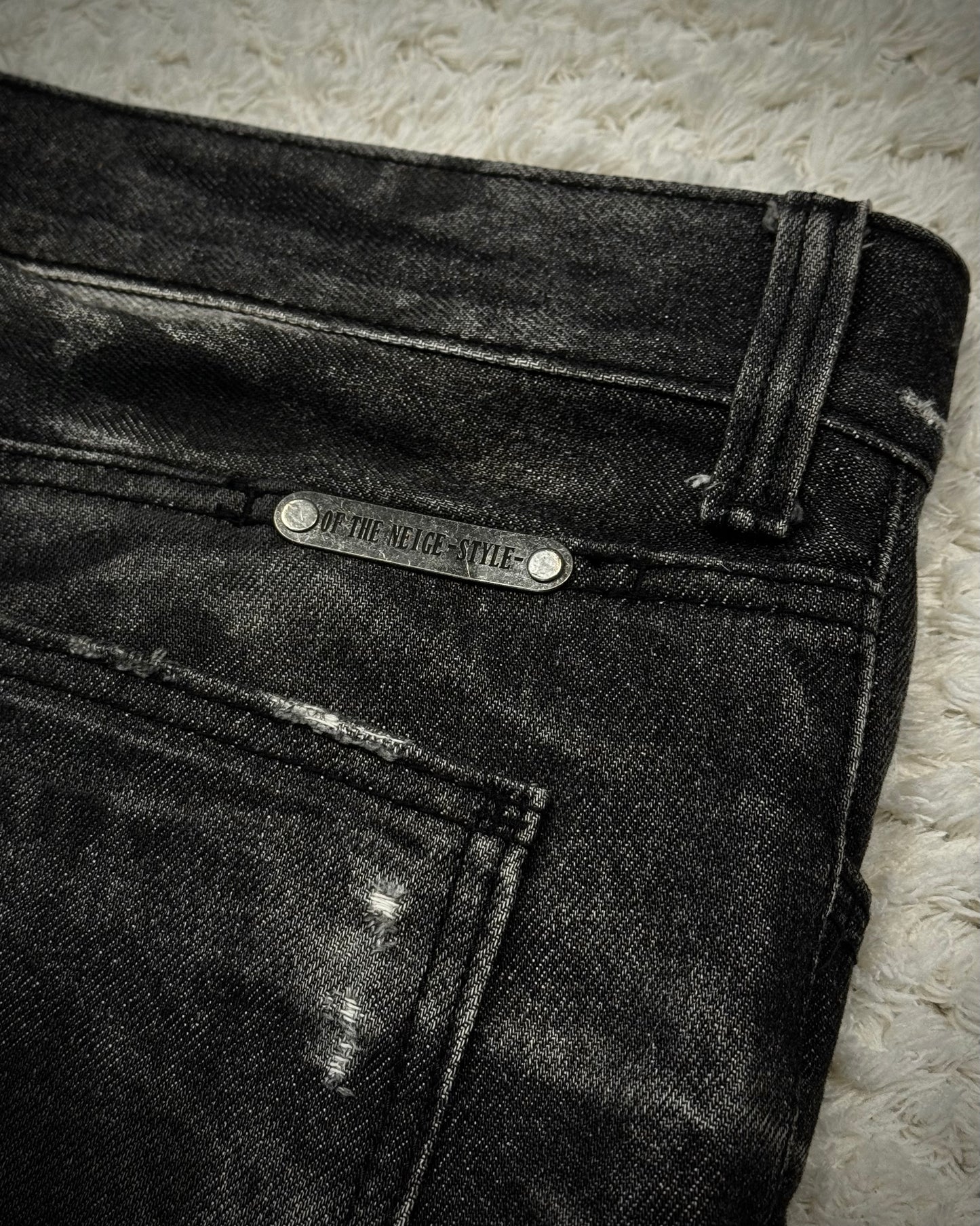 Of The Neige Charcoal Whisker Washed Bootcut Denim