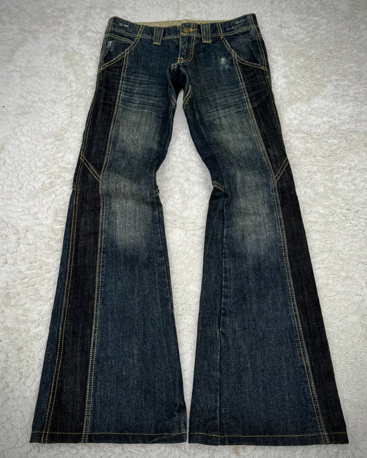 Tornado Mart Knee Lace Up Flared Jeans