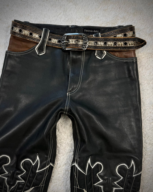 Tornado Mart Python Vintage Leather Belt