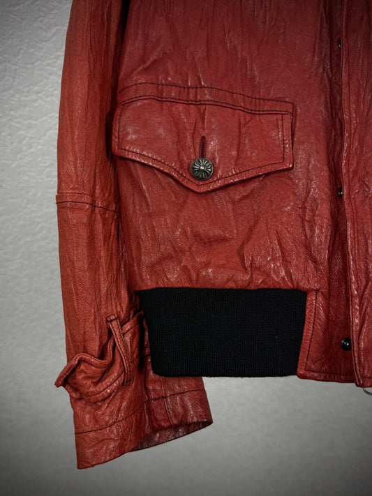 291295=HOMME Crimson Le Fleur Hardware Leather Jacket
