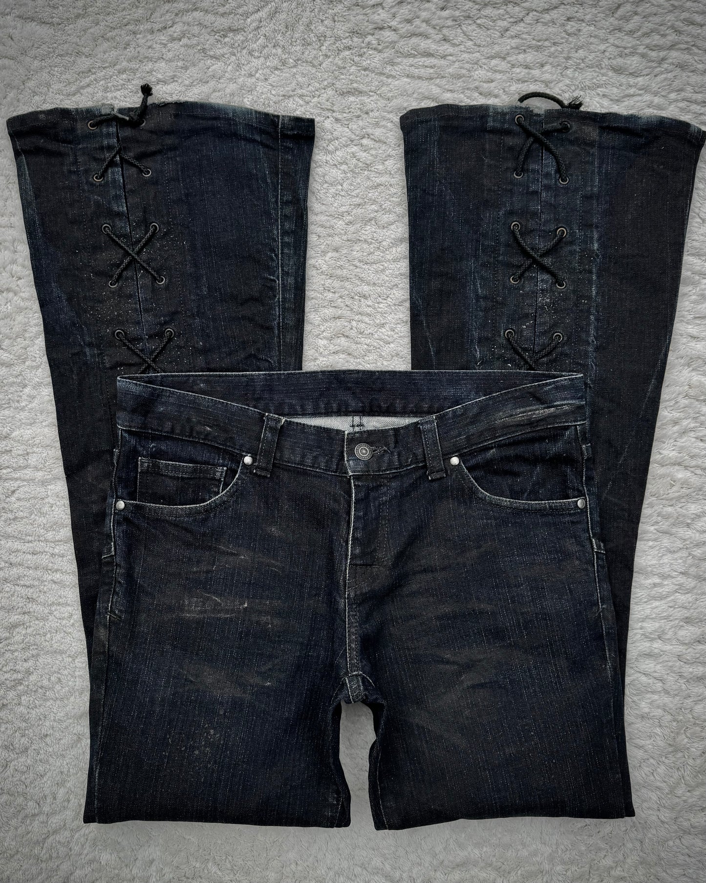 Tornado Mart Backlace Flared Denim