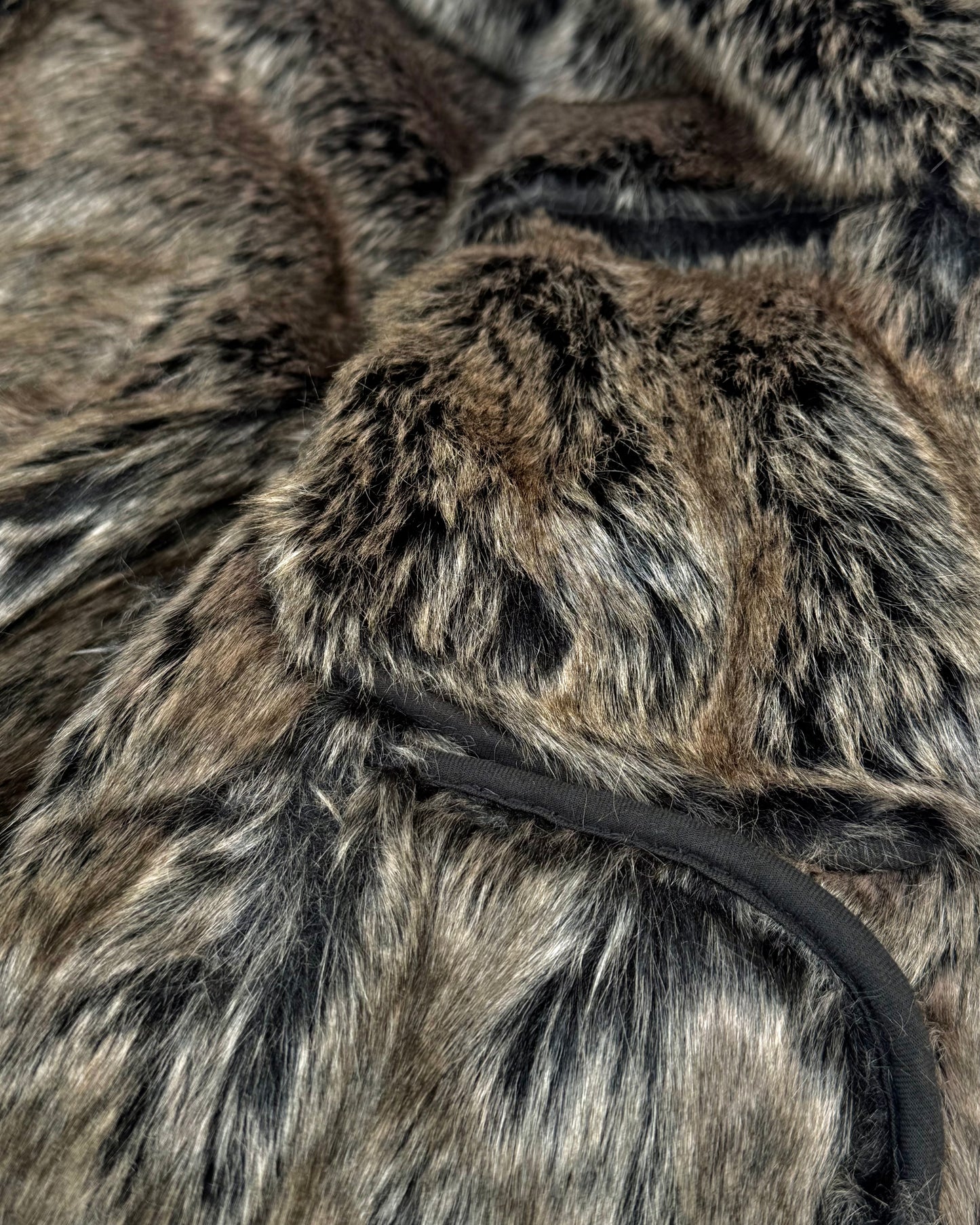 Difference Rupert Cracked Wax Fur Jacket