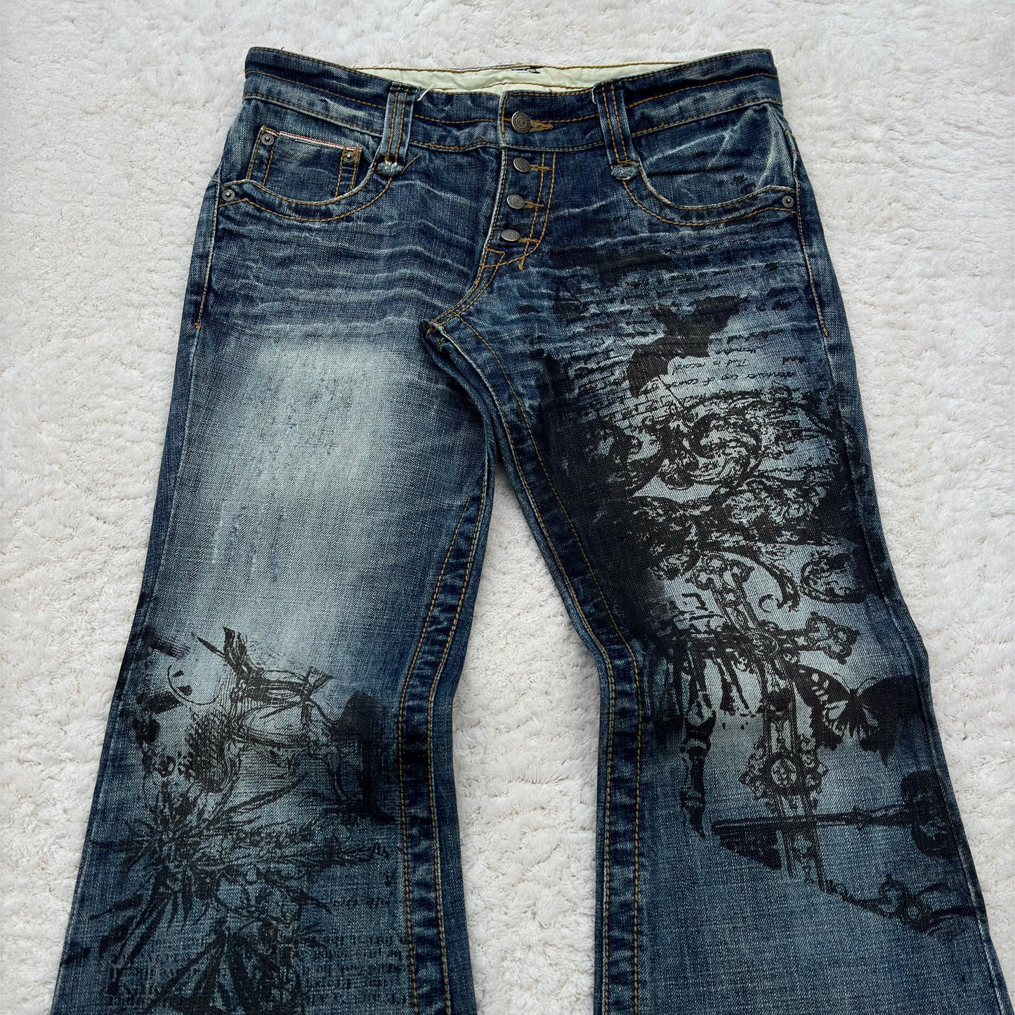 Tornado Mart „Abstract Chaos“ Flared Jeans