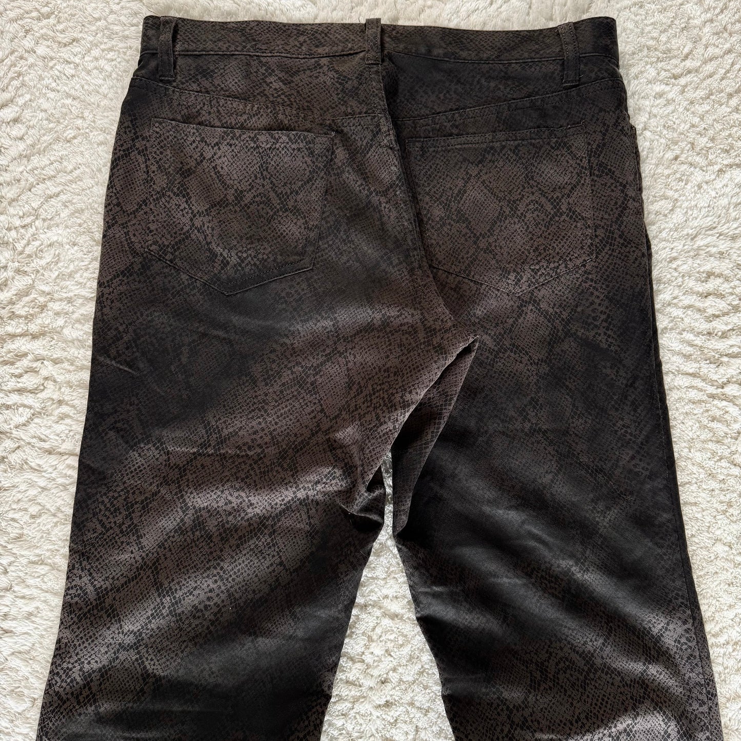 5351 Pour Les Hommes Python Pattern Bootcut Pants