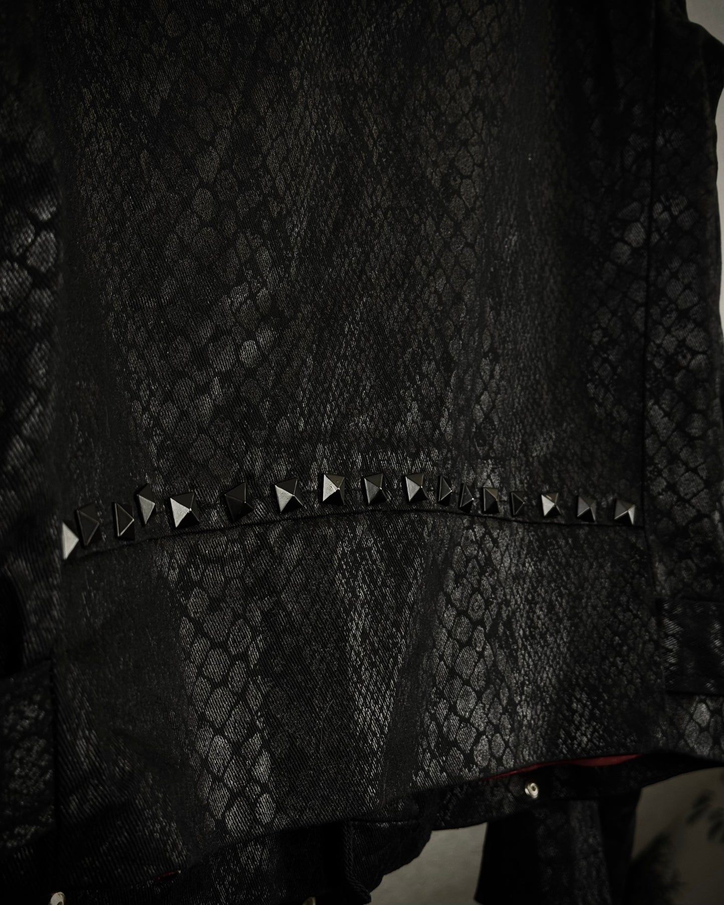 By The R Python Waxed Studded Biker Jacket