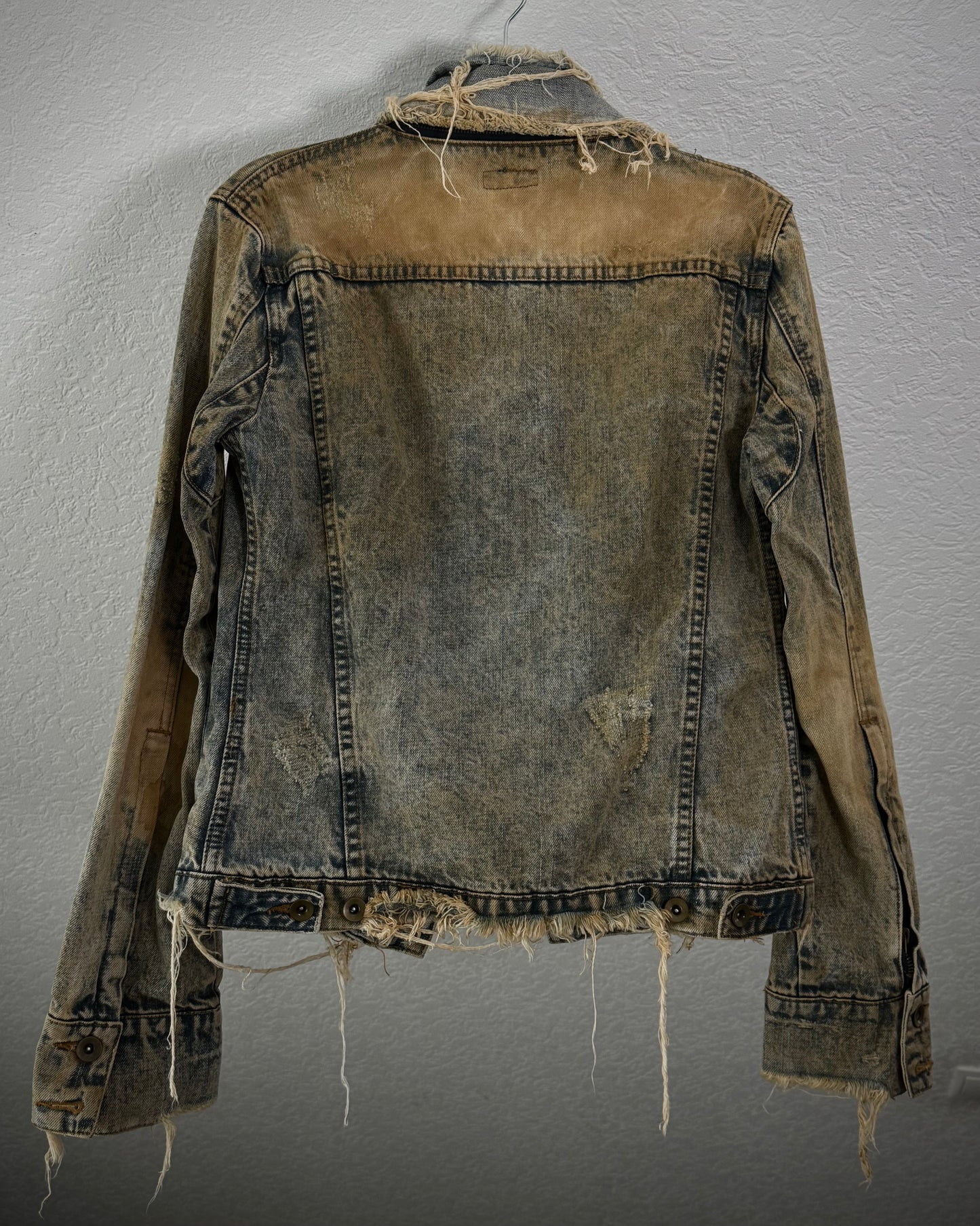 Glad News Mud Wash Distressed Denim Jacket