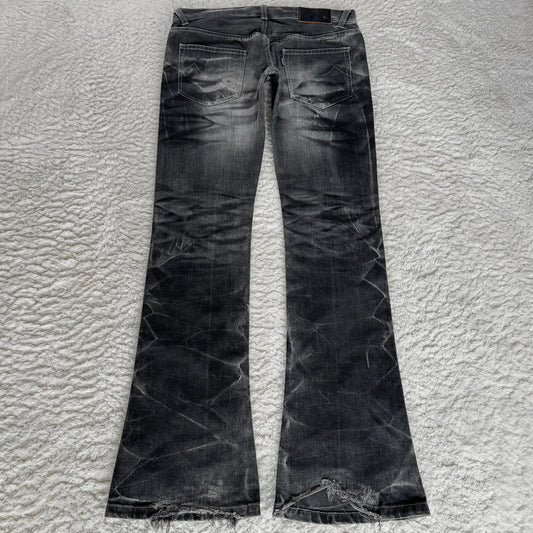 Tornado Mart Crystal Claw Marks Wash Slim Bootcut Jeans