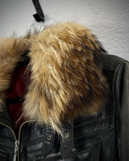 A.S.M. Chunky Fur Collar Leather Jacket