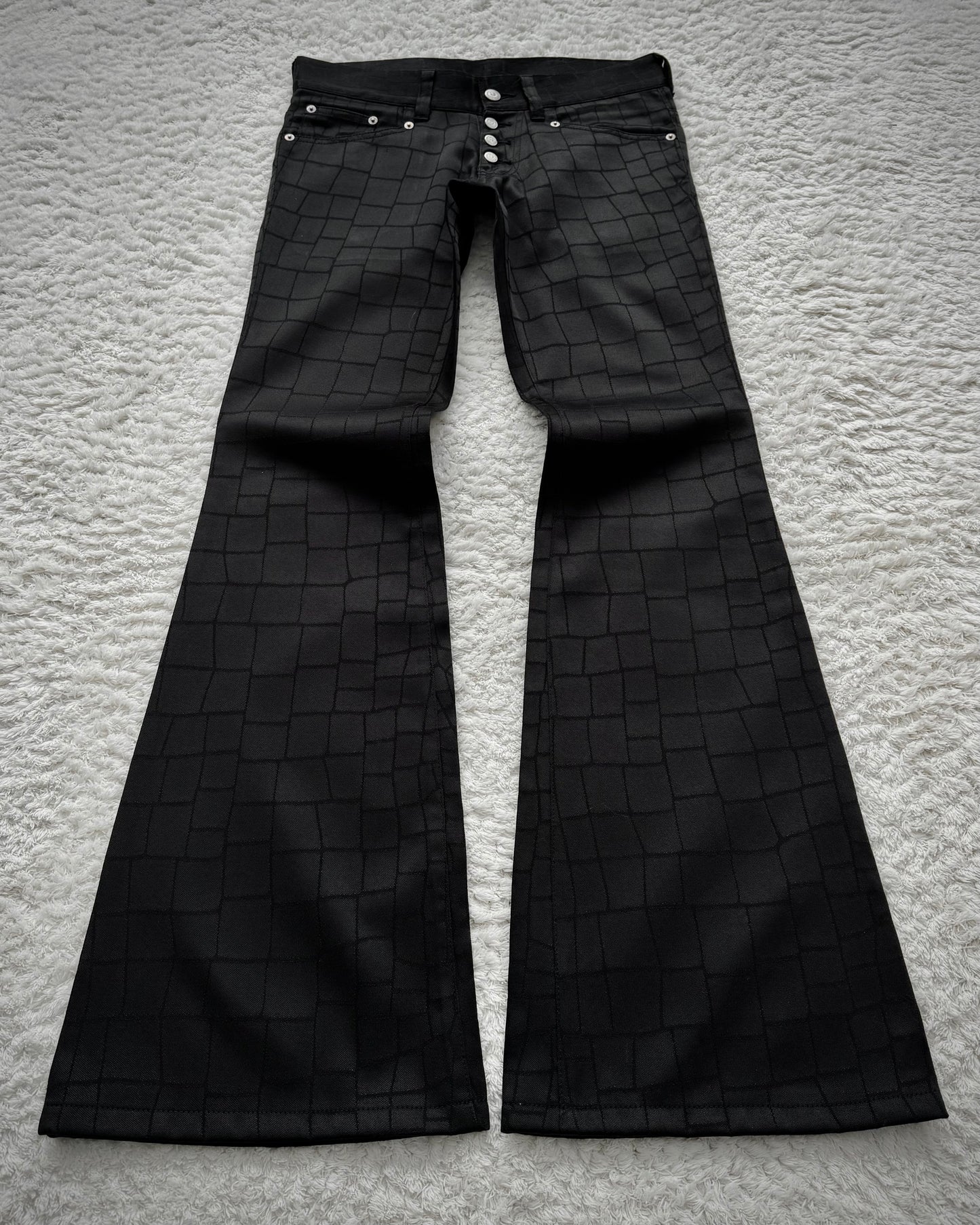 Tornado Mart Croco Pattern Flared Suit Pants