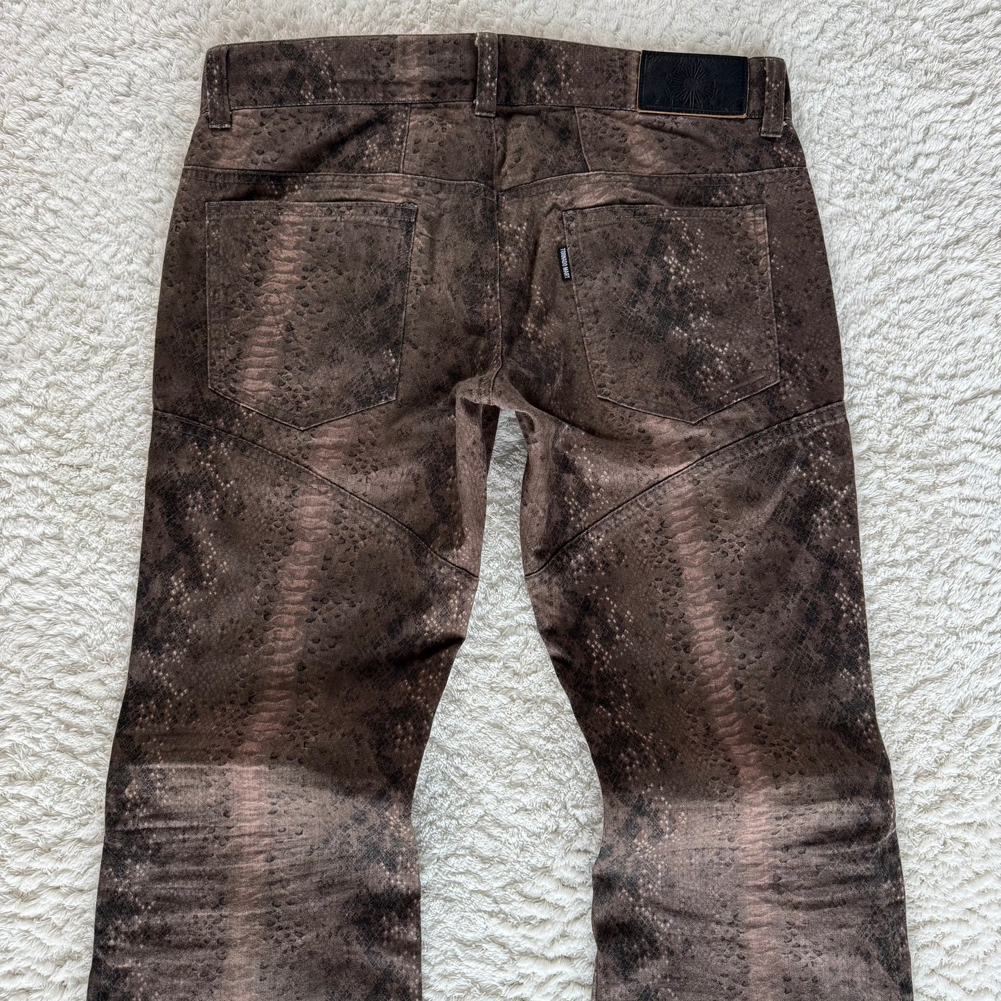 Tornado Mart Python Lace-Up Flared Jeans