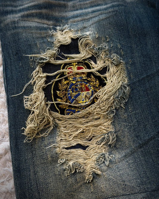 Xfrm Whiskered Royal Repaired Distressing Denim