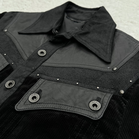 5351 Pour Les Hommes Leather Armor Corduroy Button Up