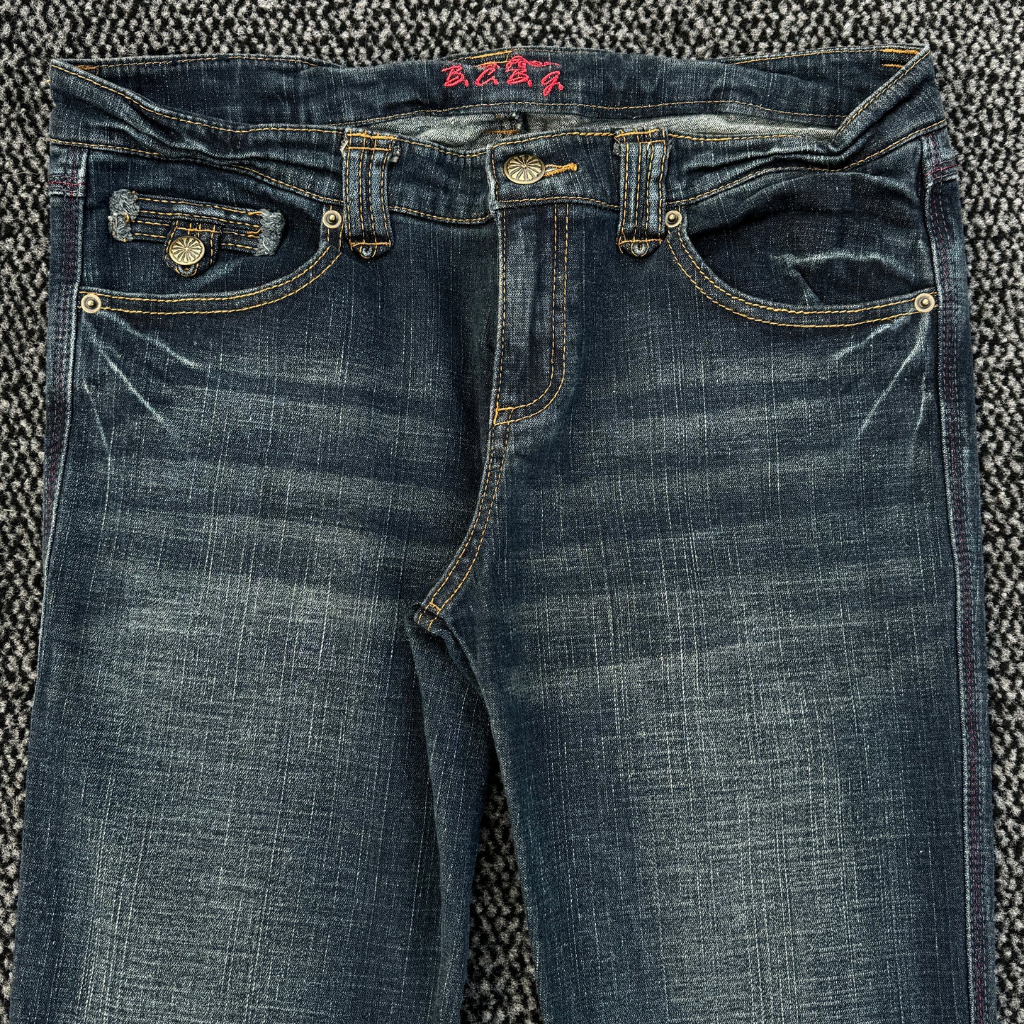 Pierced Lace-Up Flared Denim