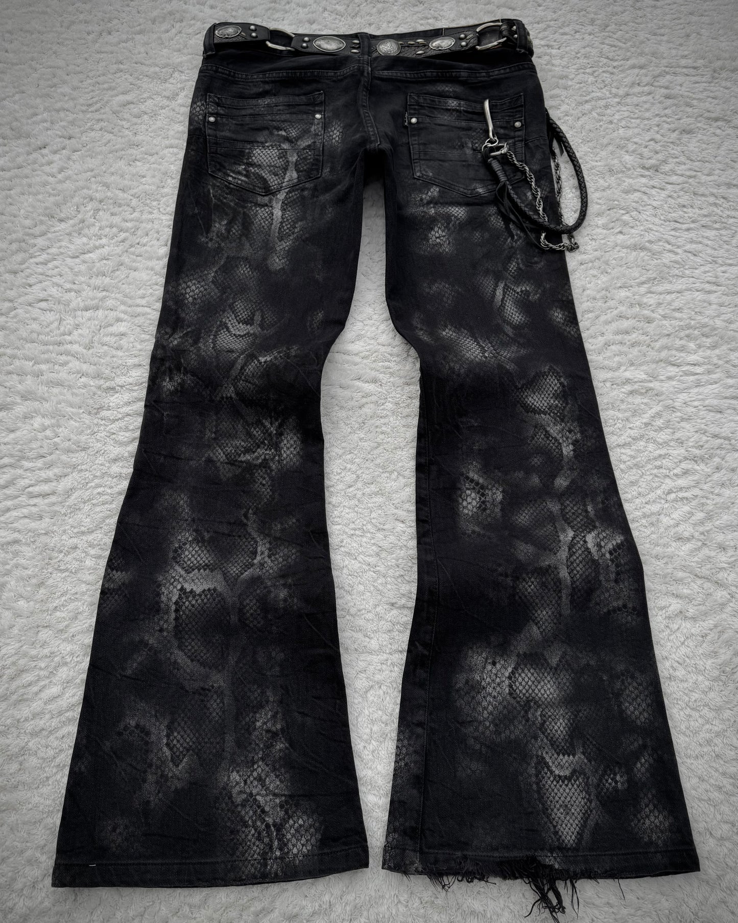 Tornado Mart Python Printed Flared Pants