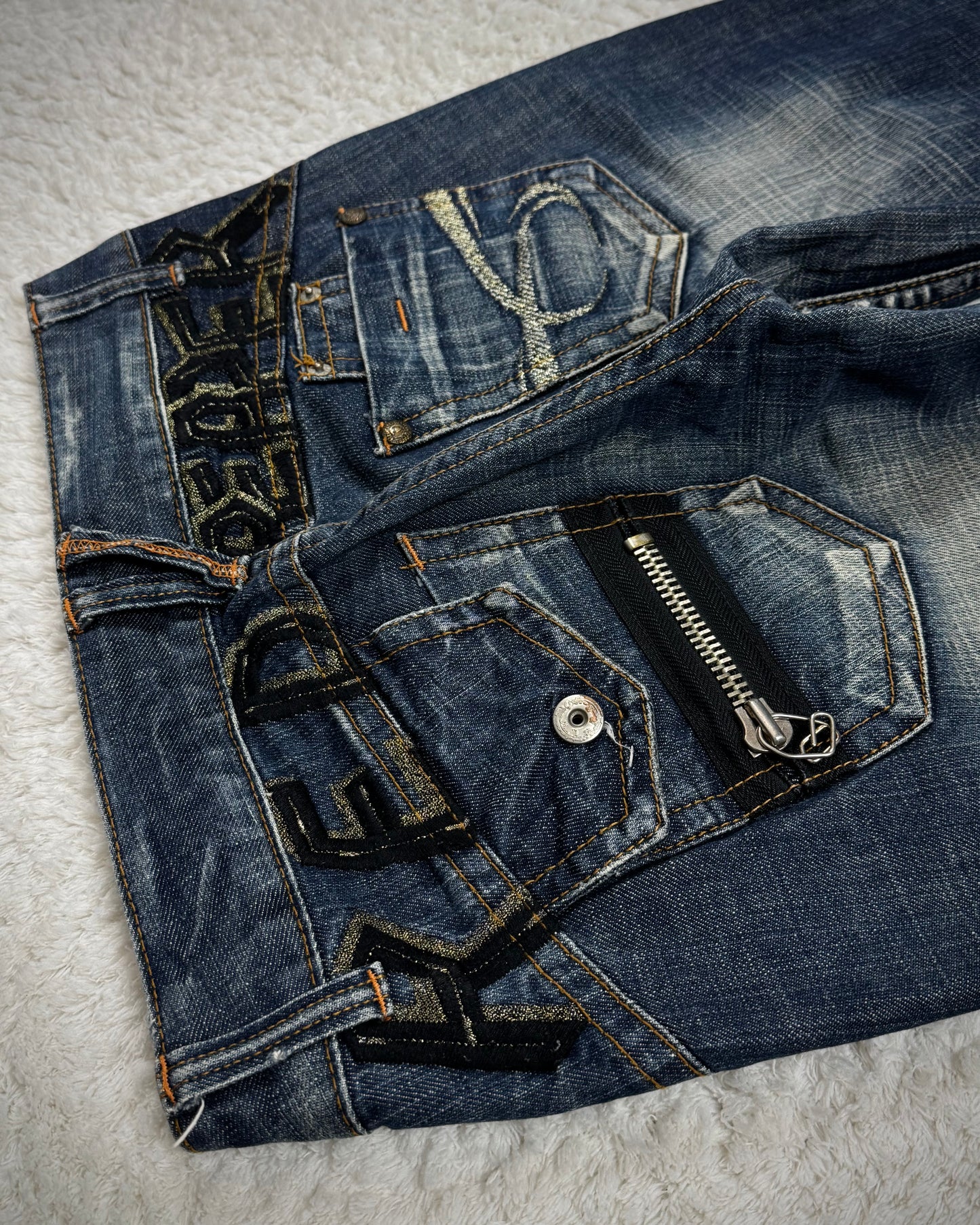 Red Pepper Vintage Embroidered Flared Denim
