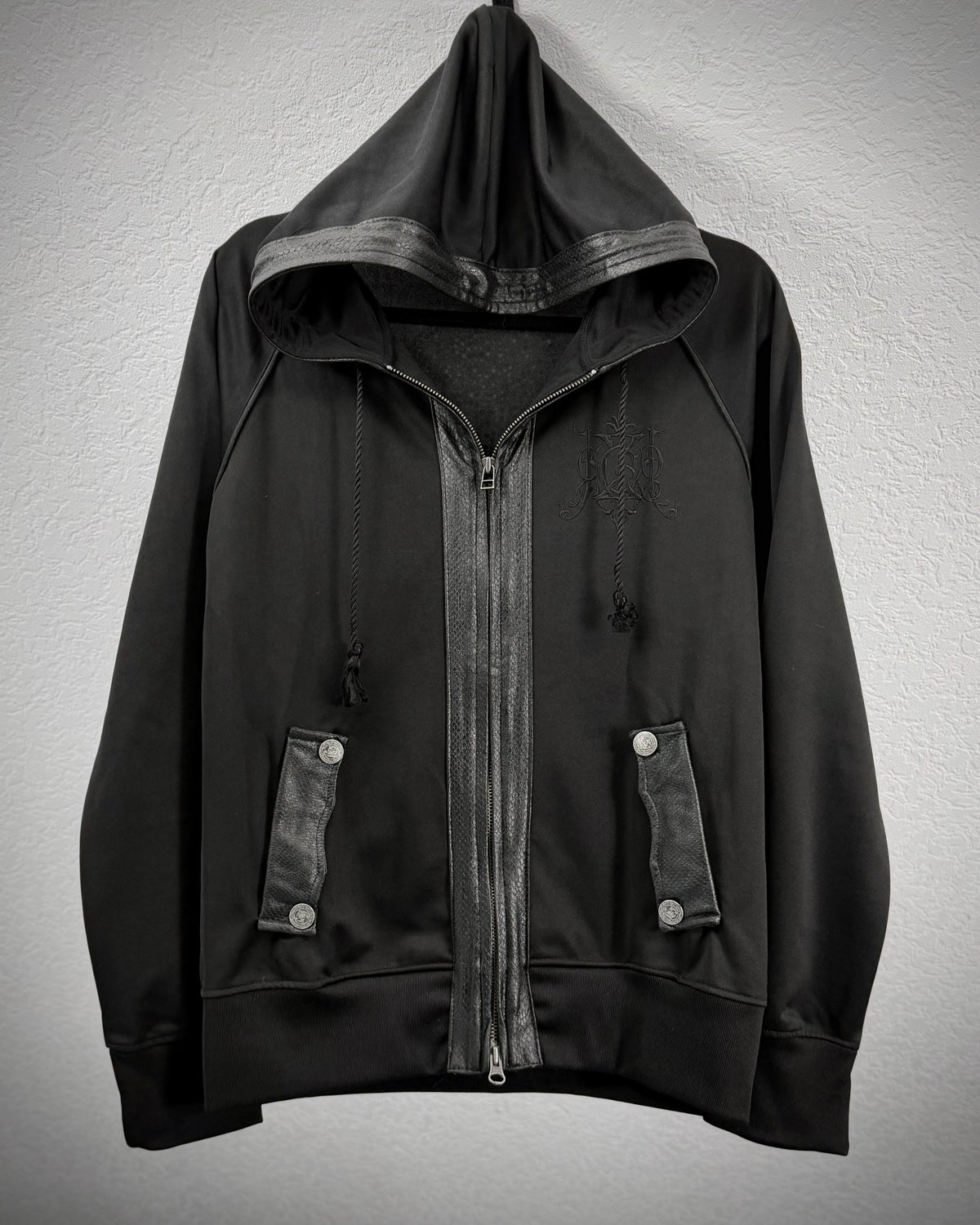 Midas Crystal Skull Python Detailed Zip Up Hoodie