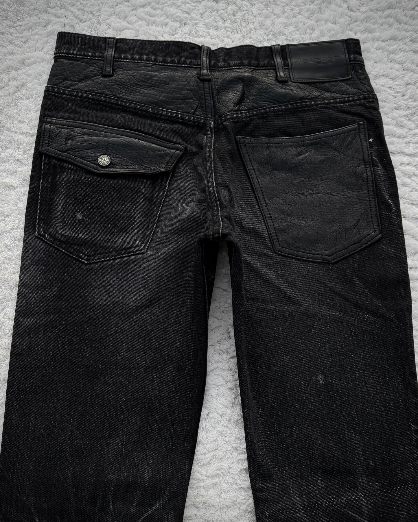 BackBone Leather Repaired Bootcut Denim