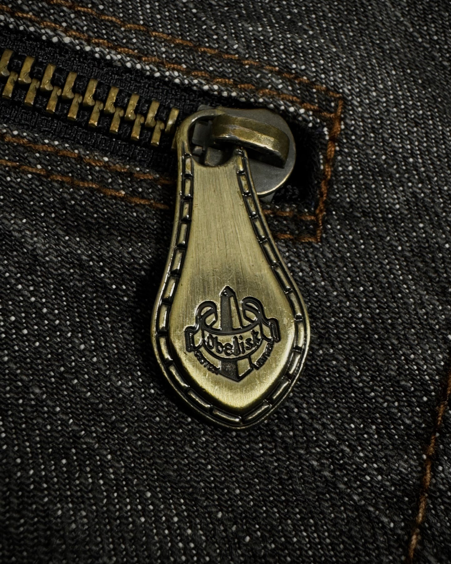Obelisk Vintage Leather Pocket Flared Jeans