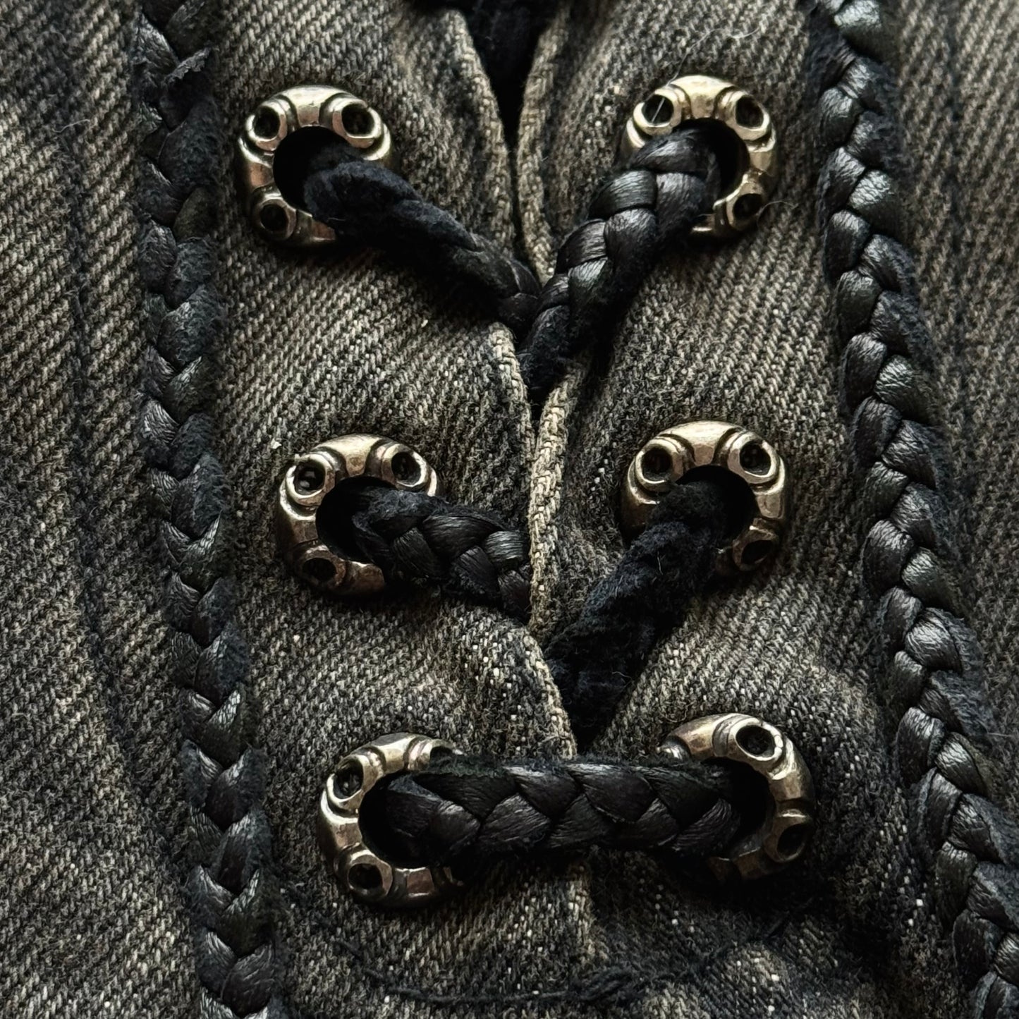 Henry Duarte Sword Knee Flared Lace-Up Jeans