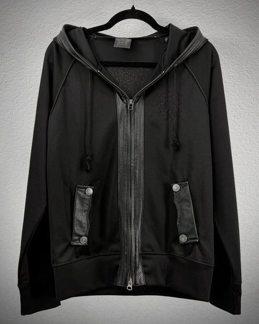 Midas Crystal Skull Python Detailed Zip Up Hoodie