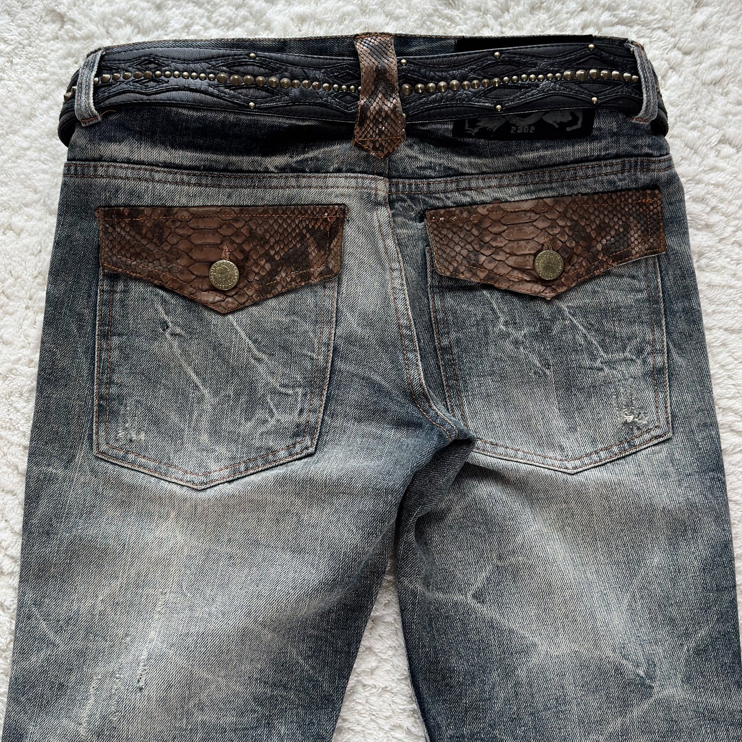 LowBox Python Detailed Bootcut Flared Jeans