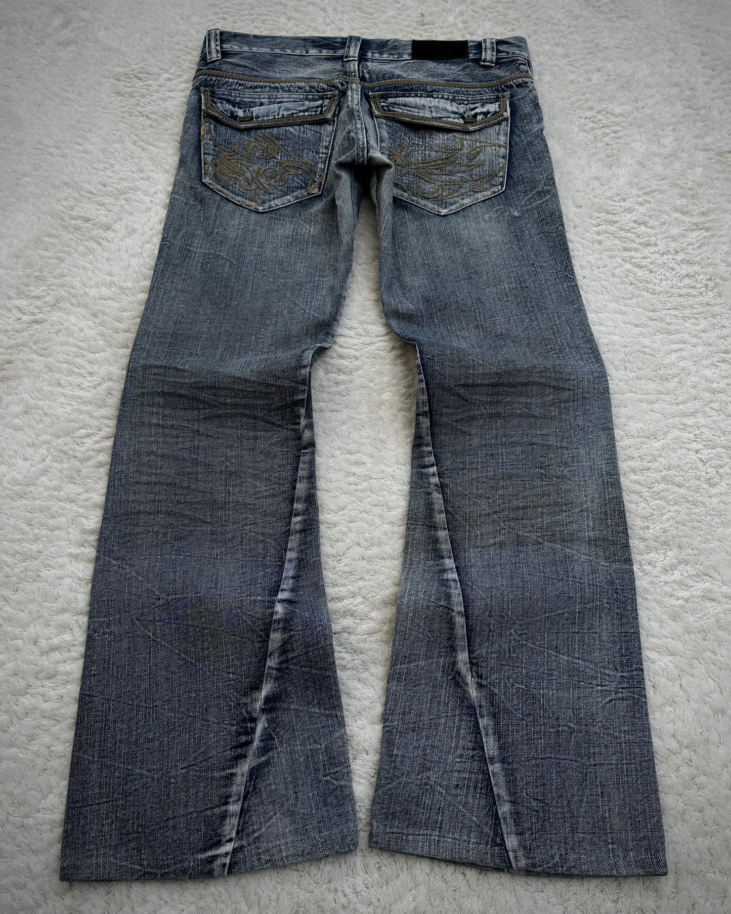Tornado Mart Decorated Spiral Flared Jeans