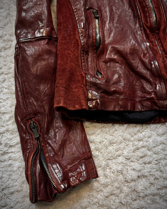 Cathy Jane Crimson Quilted Leather Jacket