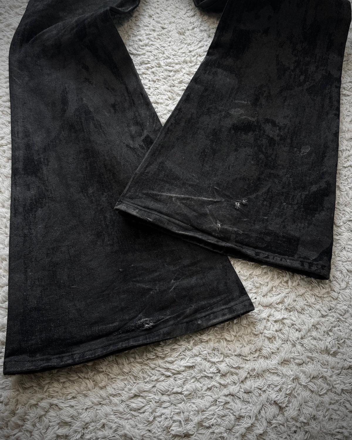 Mijko Charcoal Washed Flared Jeans