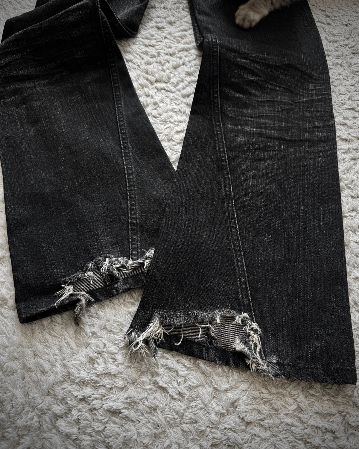 Tornado Mart Clawmarks Washed Spiral Flared Jeans