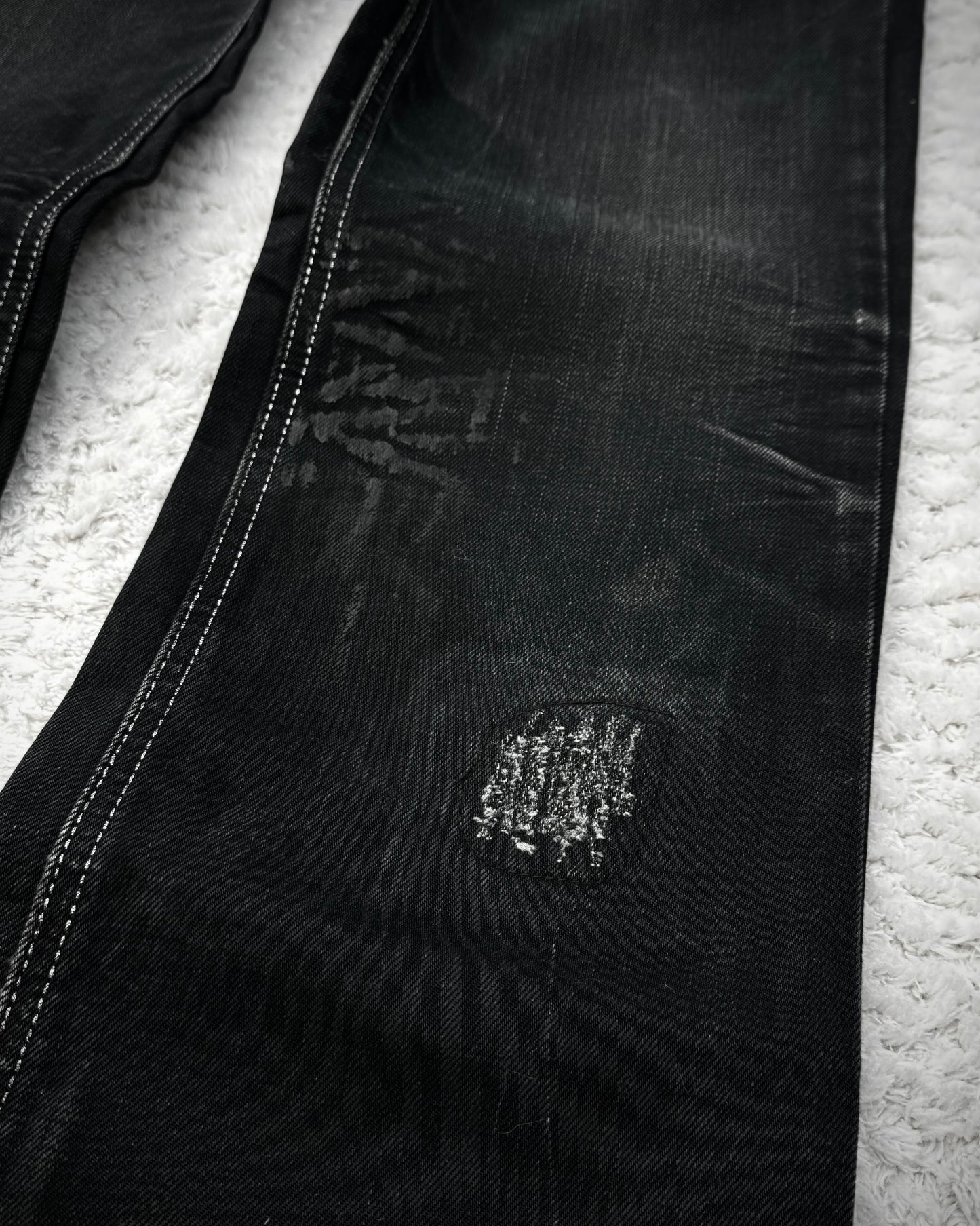 Solberry Studded Pierced Waxed Bootcut Jeans