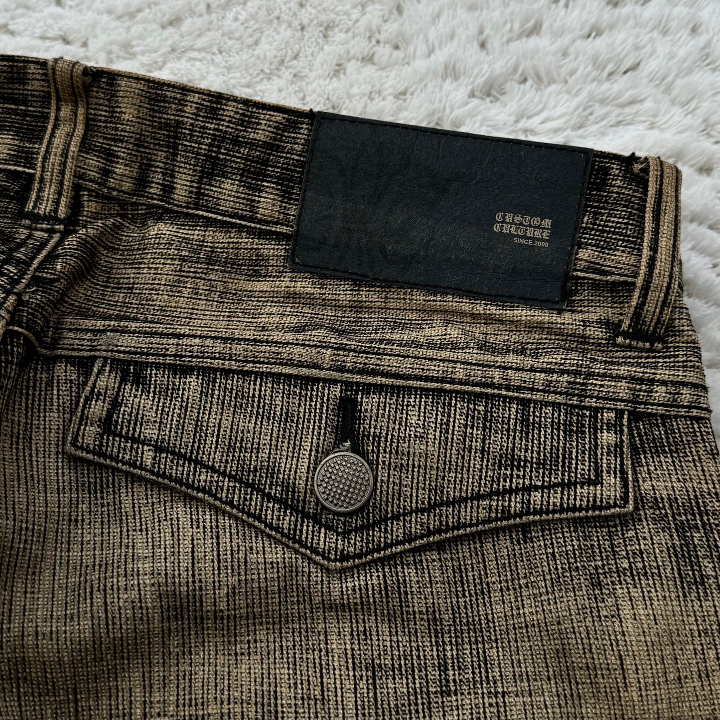 Custom Culture Sword Knee Burnt Bootcut Pants
