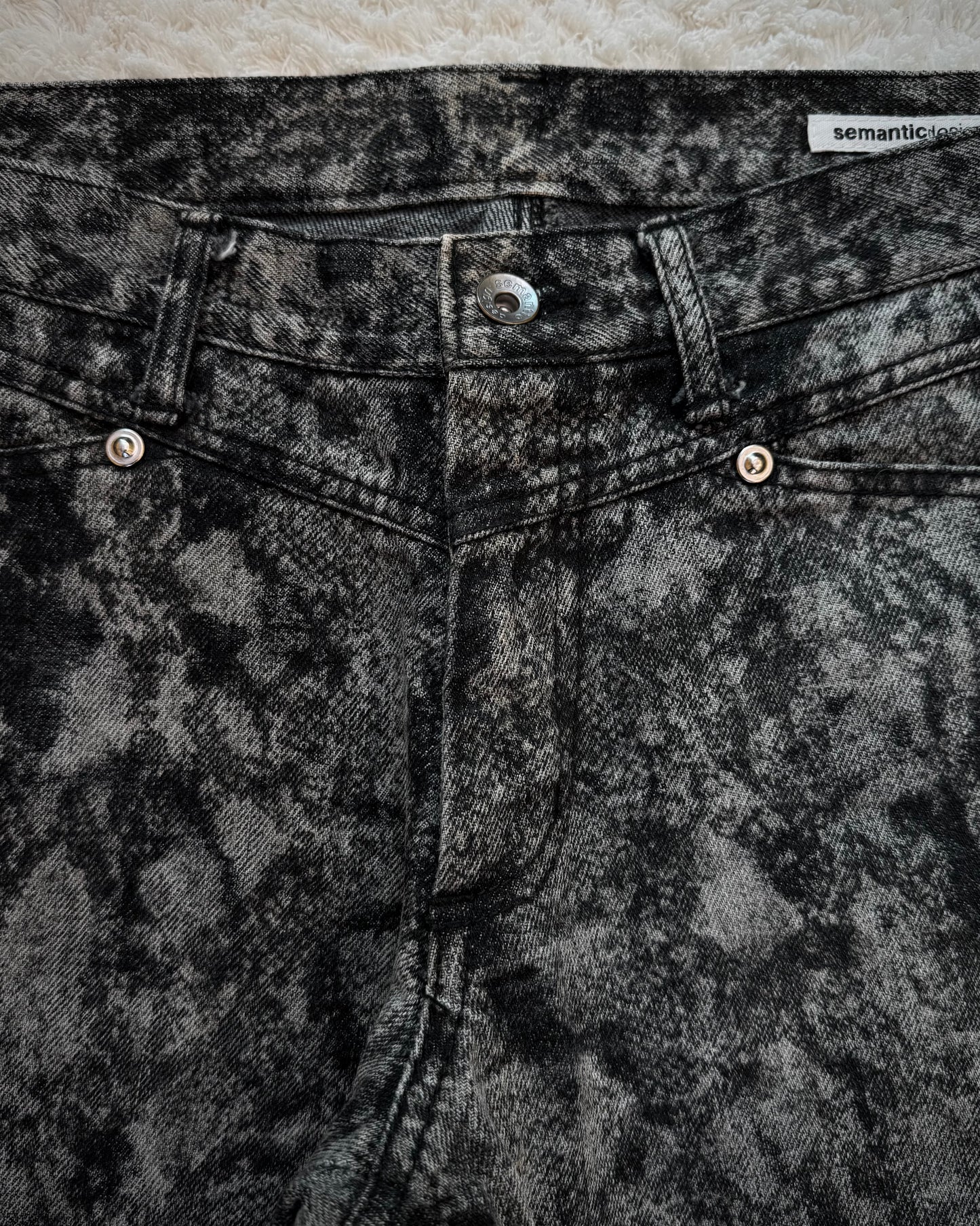 Semantic Design Shadow Python Pattern Bootcut Pants