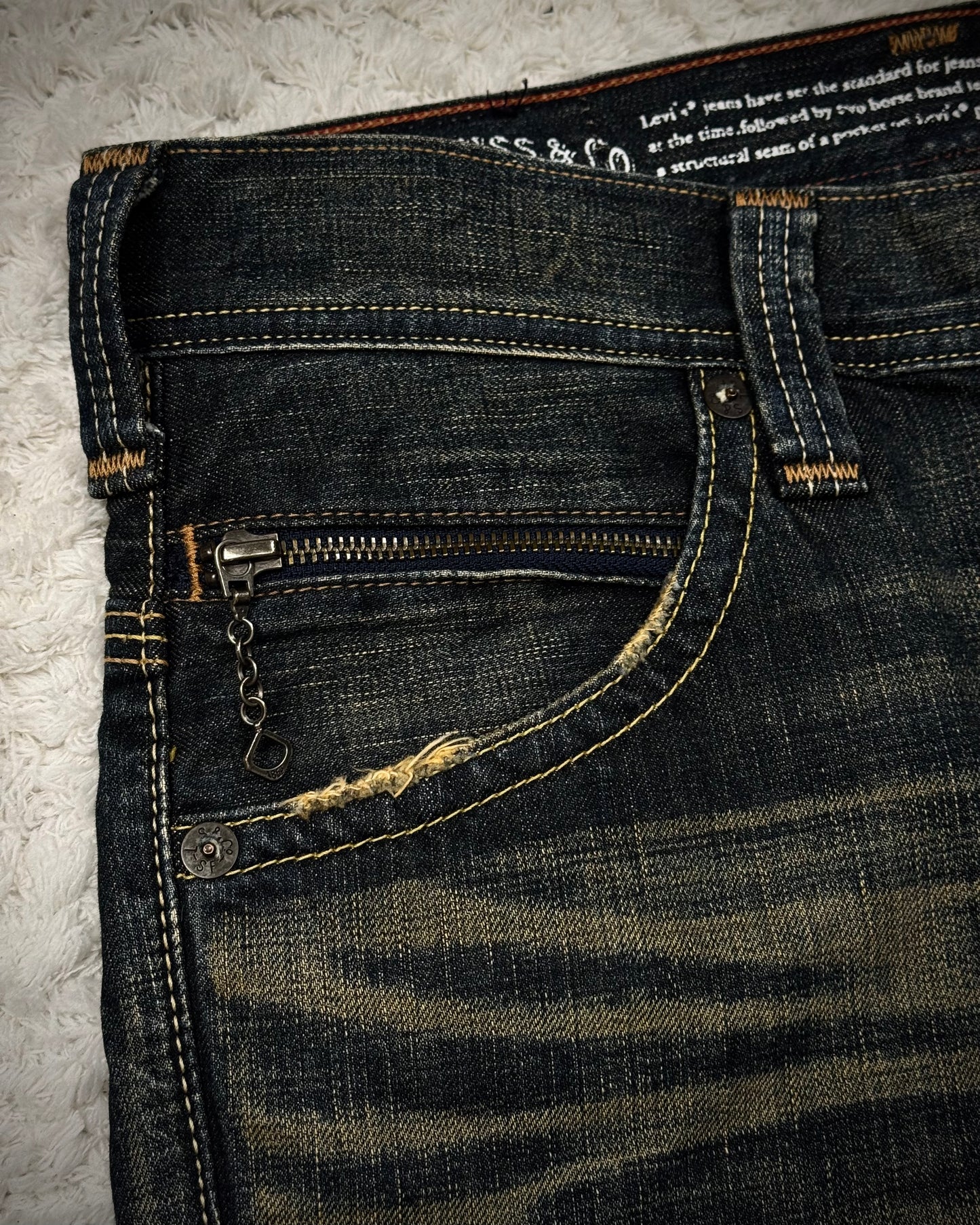 Levi’s 507 Mud Whisker Washed Studded Bootcut Jeans