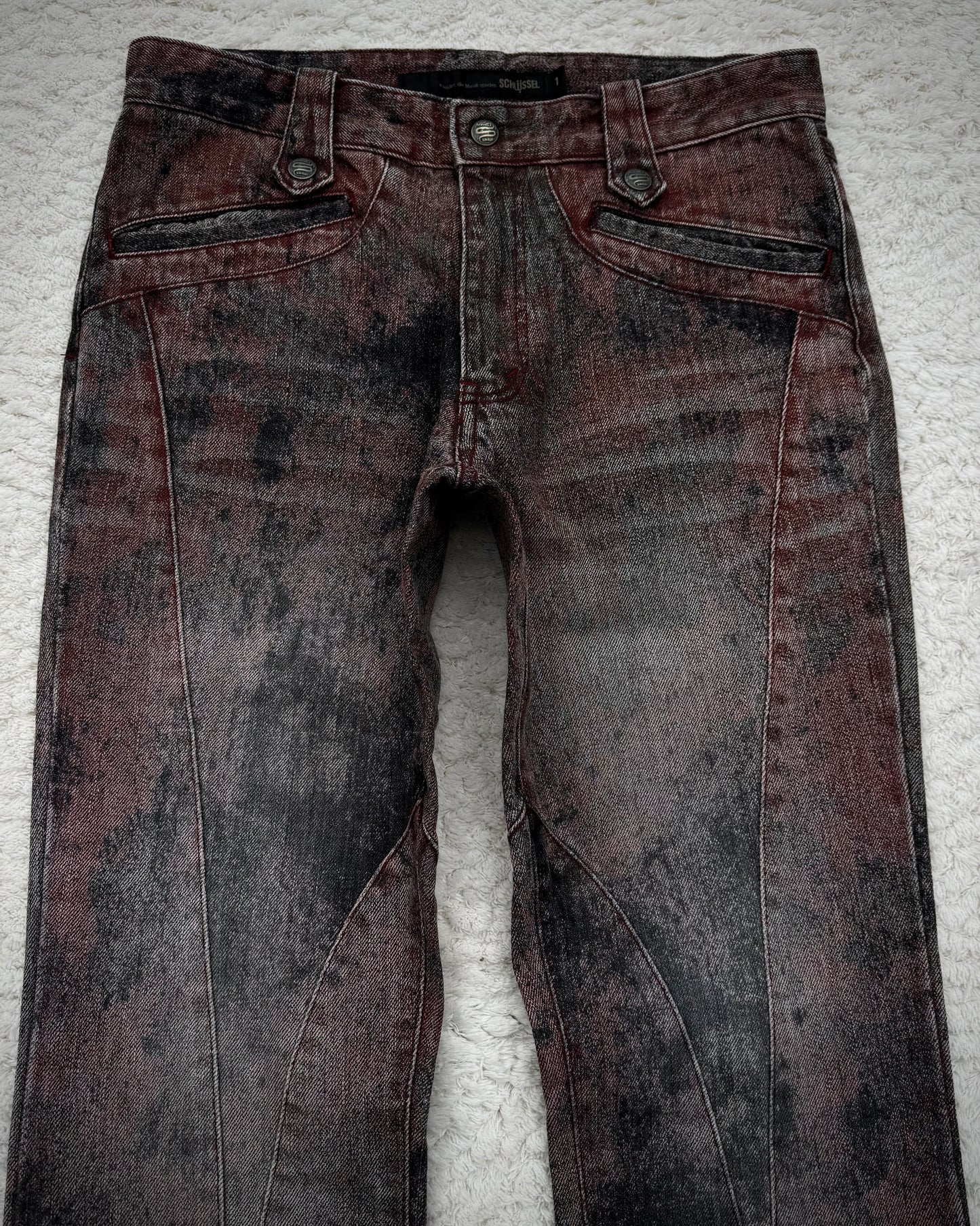 Schlüssel Blood Washed Snake Hardware Bootcut Pants