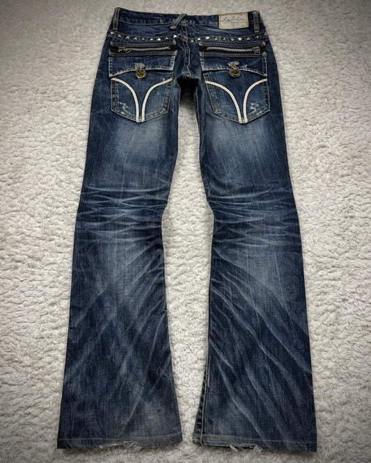 Lolita Studded Whisker Washed Vintage Bootcut Jeans