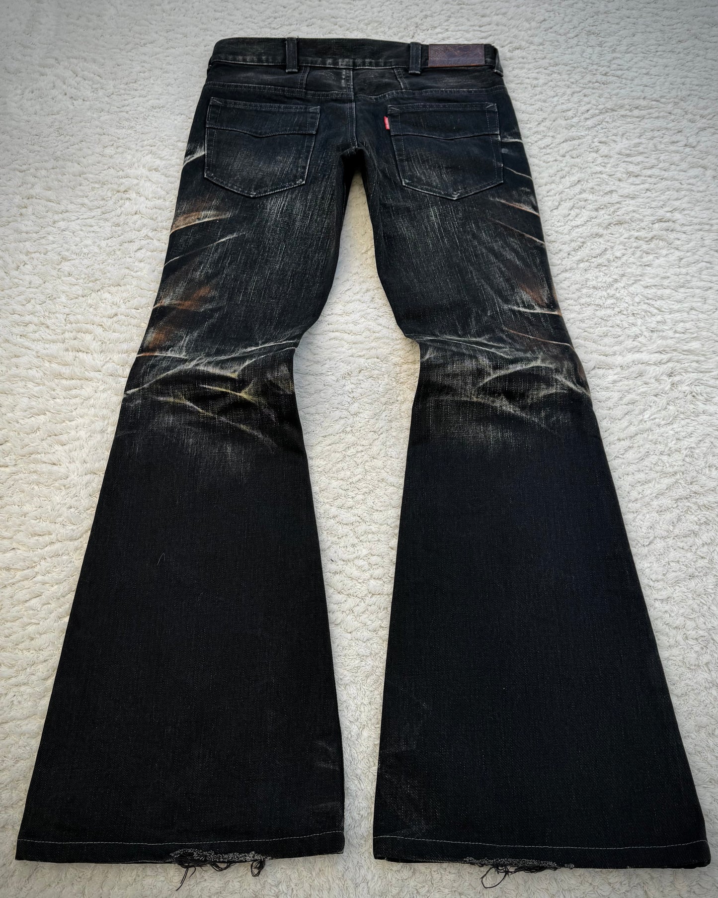 Tornado Mart Mud Claw Marks Washed Flared Jeans
