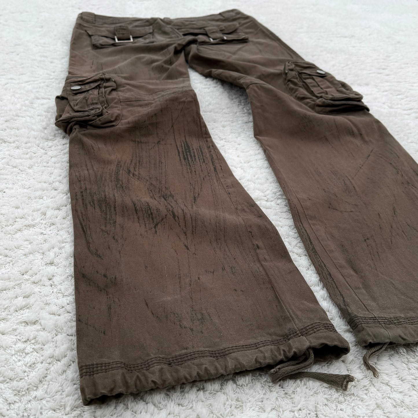 Glad News Earthy Textured Bootcut Cargo Pants